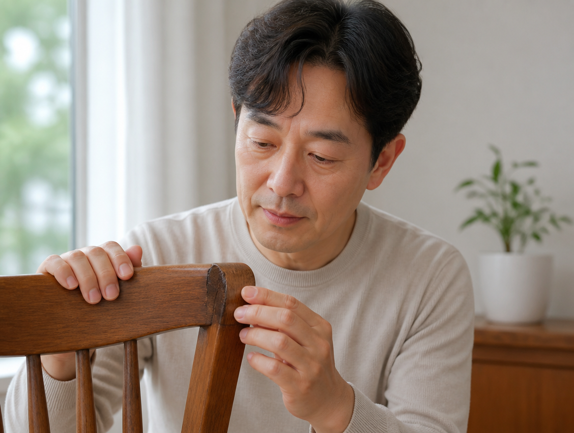 치료를 앞두고 생각에 잠긴 중년 남성