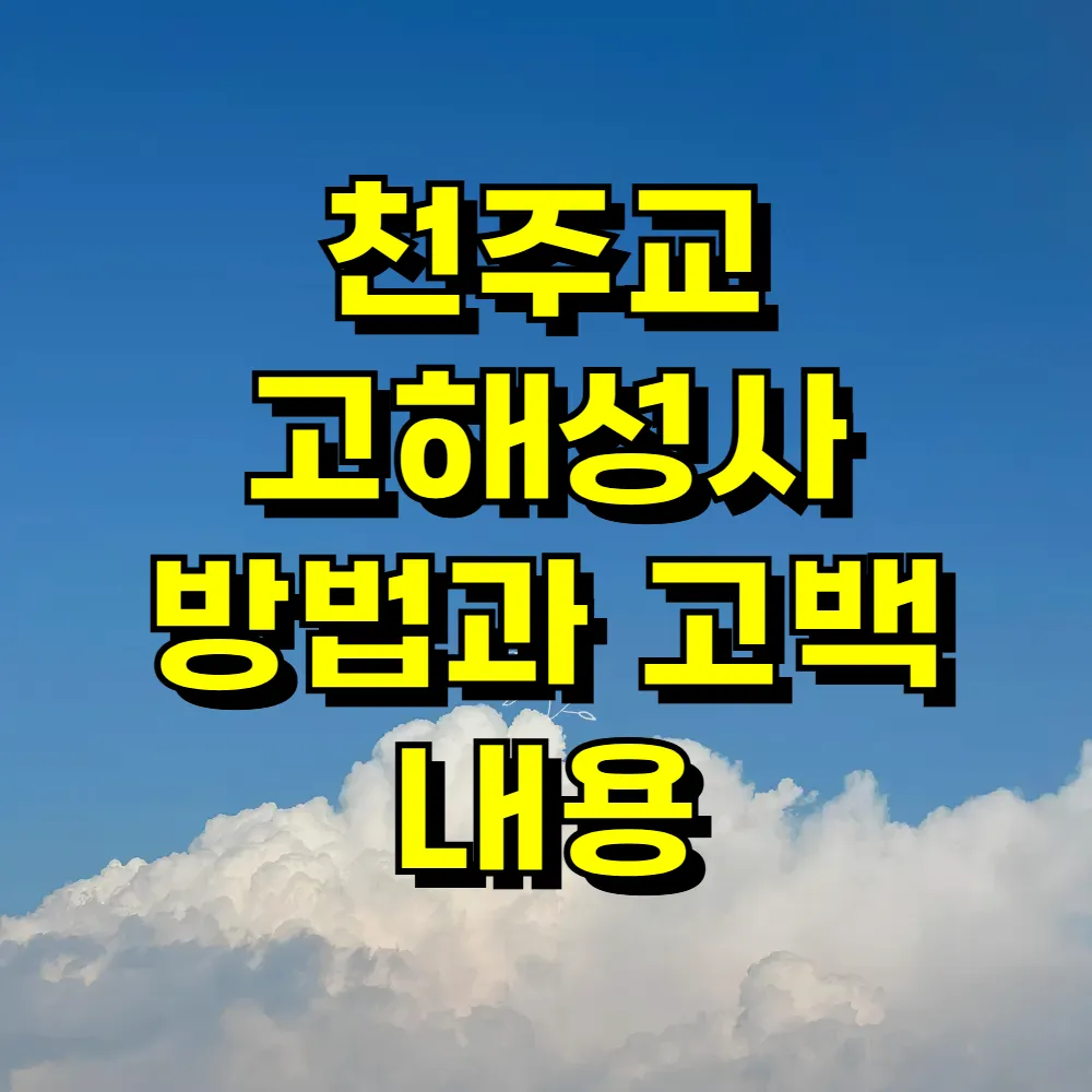 천주교 고해성사 방법과 고백 내용