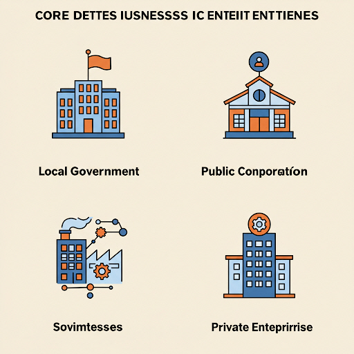 정부, 지자체, 공기업, 사기업 아이콘 이미지