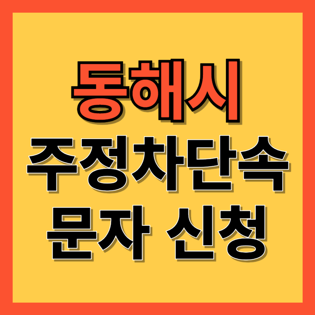 동해시 주정차 단속 알림 서비스 신청 방법 ❘ 주차단속 문자알림서비스