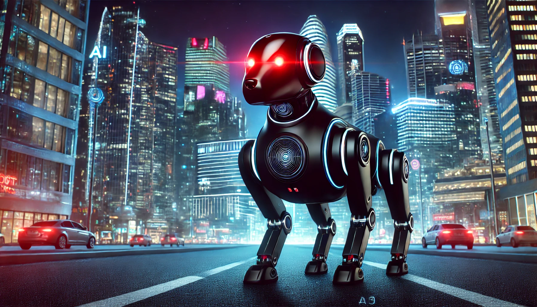 스마트 도시를 순찰하는 AI 제어 로봇 강아지