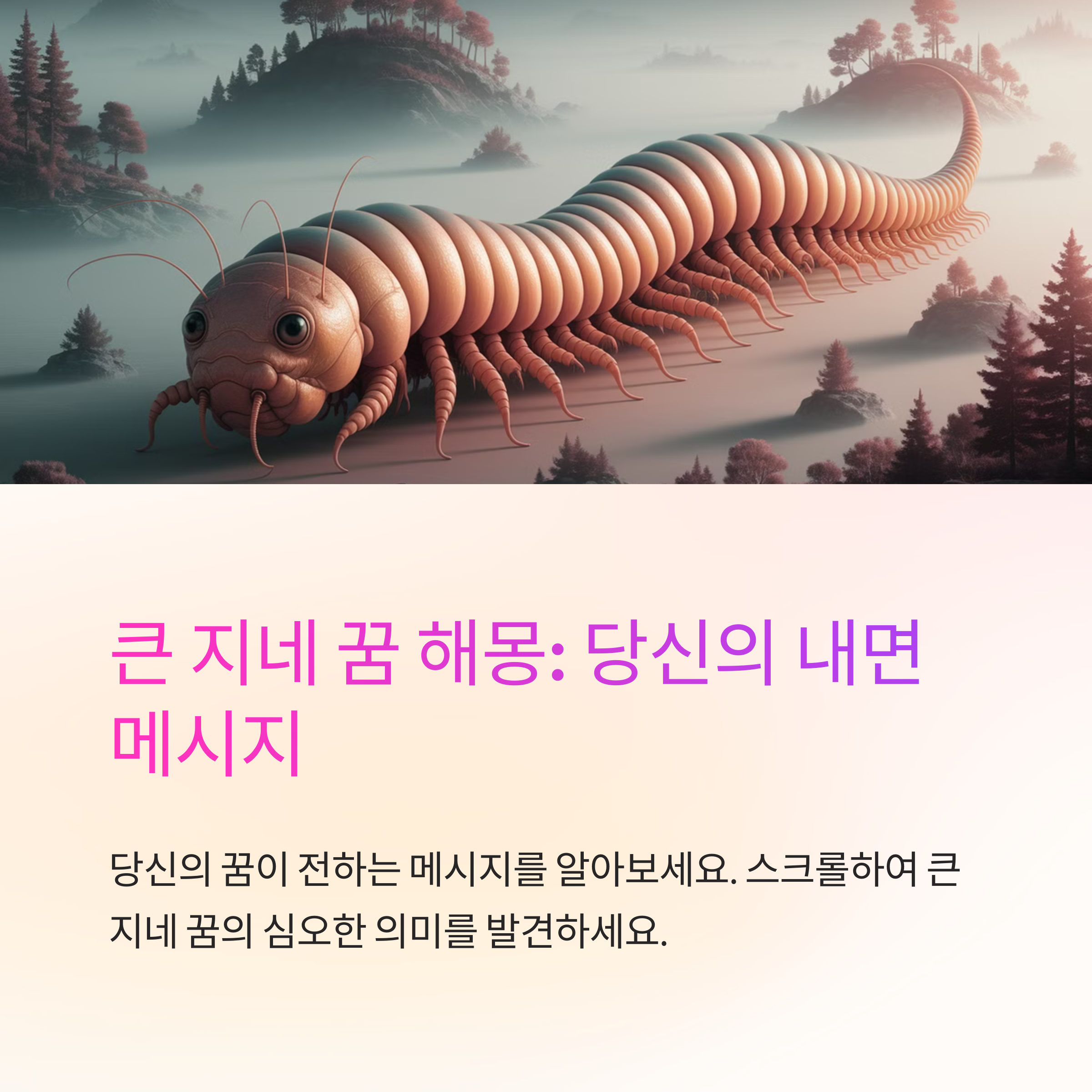 큰 지네가 나오는 꿈 해몽