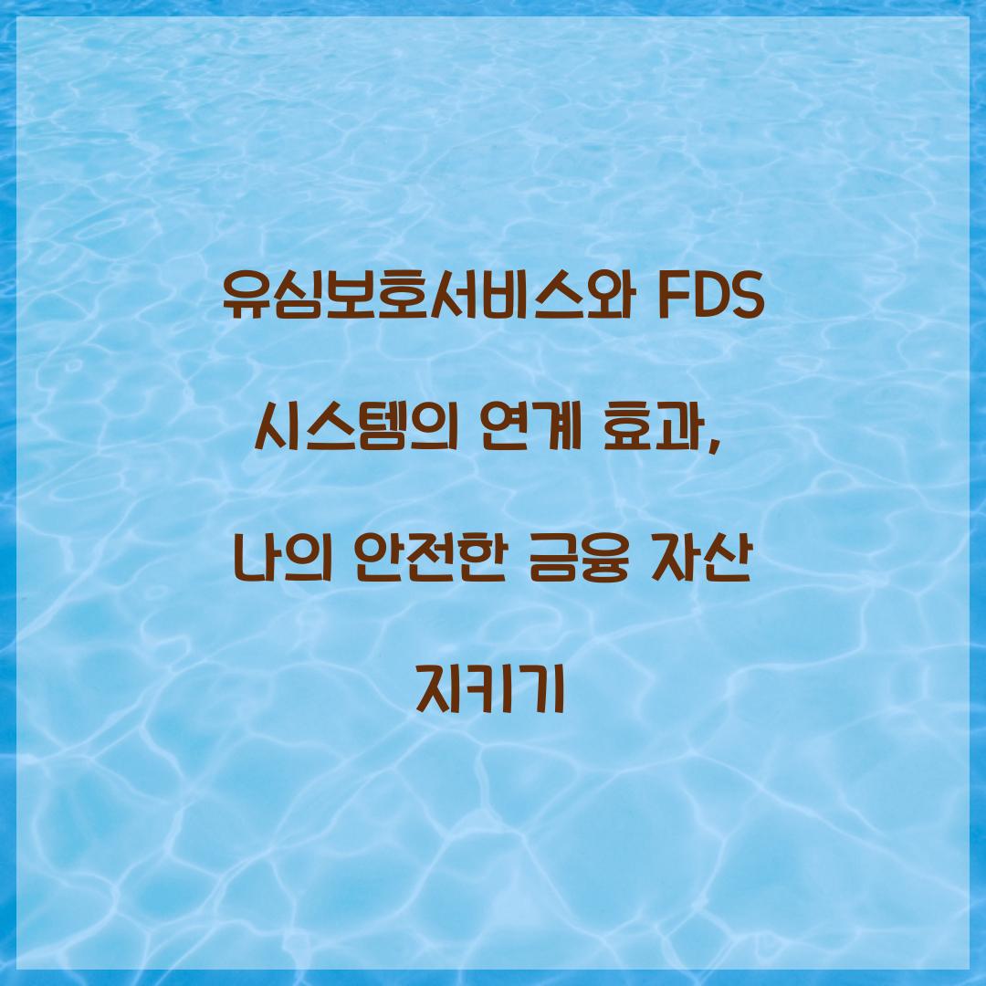 유심보호서비스와 FDS 시스템의 연계 효과