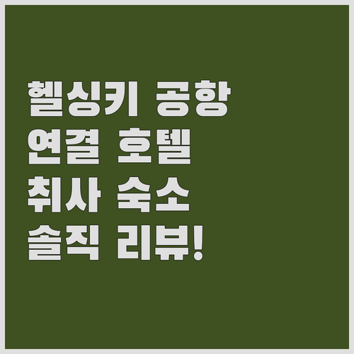 환승객을 위한 헬싱키 공항 연결 호텔..