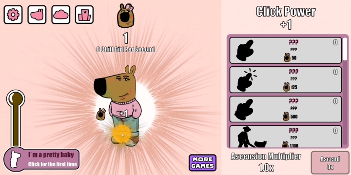 칠걸-클리커-웹게임-시작-화면