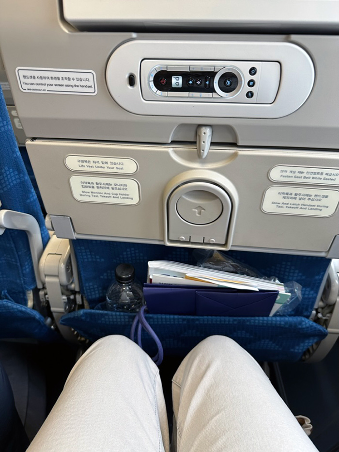 대한항공 일반석 이코노미석 인천 다낭행 KE457편 A330-300 좌석 및 기내식