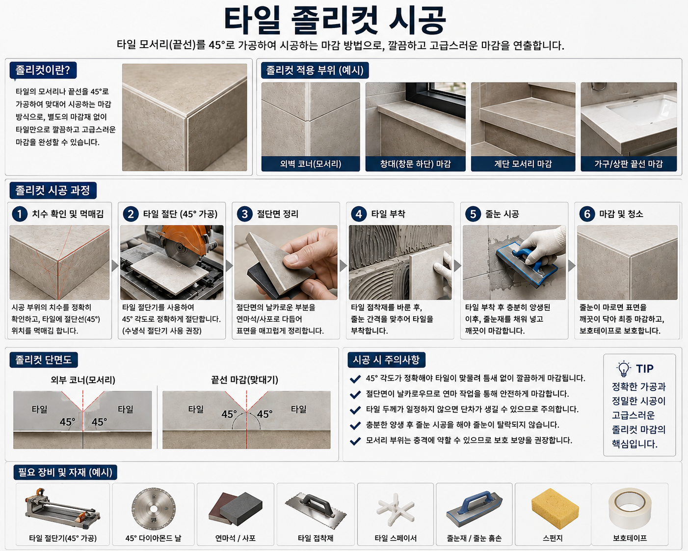 타일 졸리컷 시공