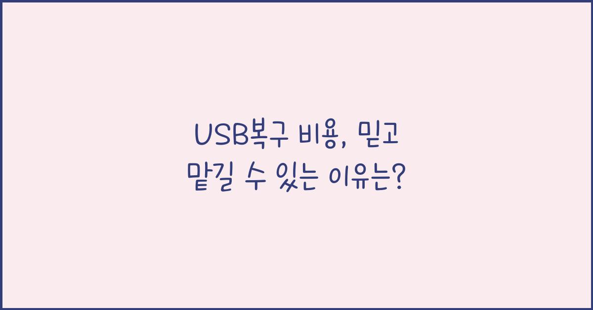 USB복구 비용