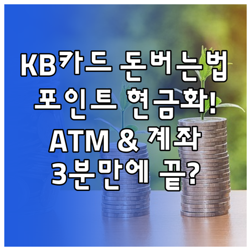 KB국민카드 포인트리 현금 전환 방법..
