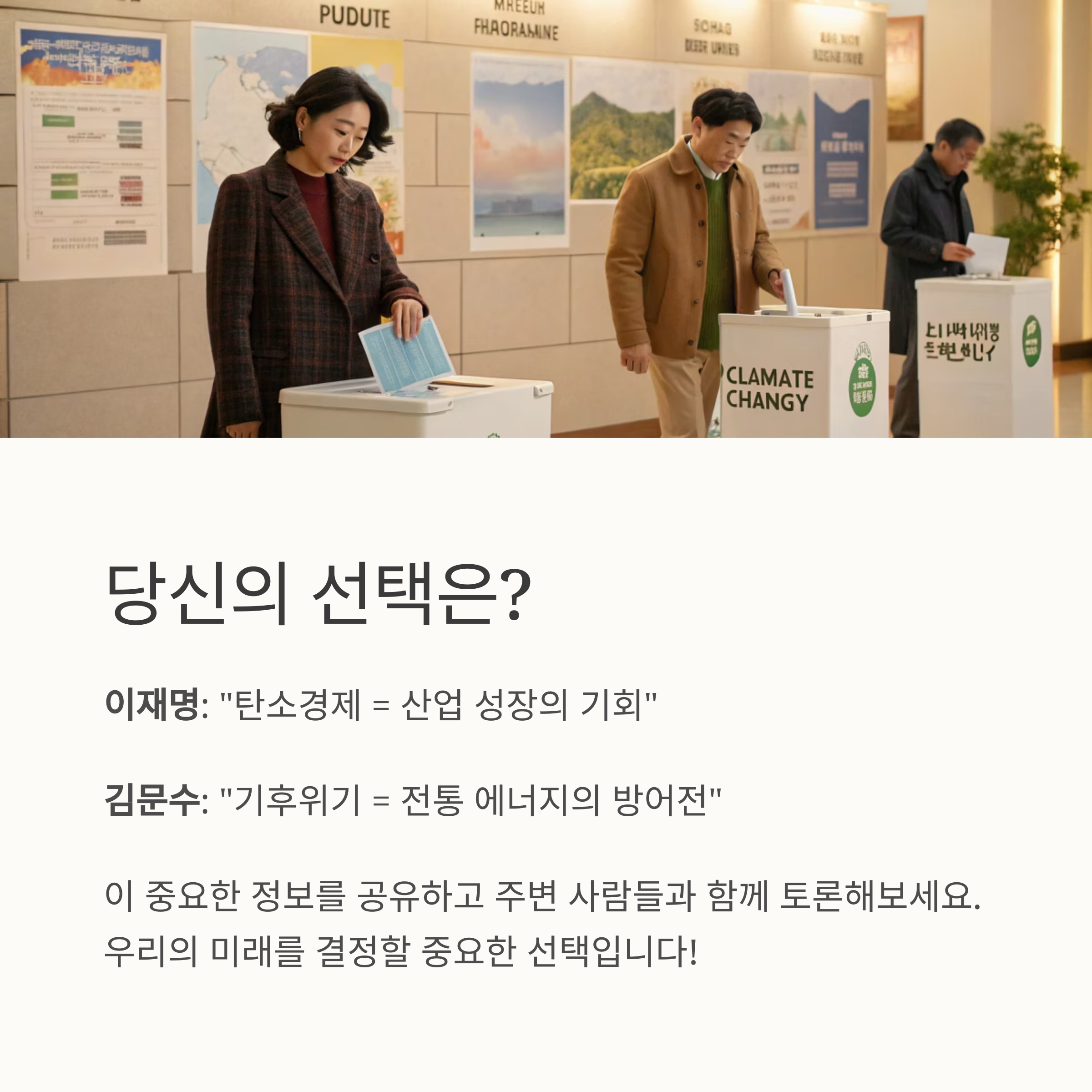 2025 대선 탄소경제 공약 비교 – 이재명 vs 김문수