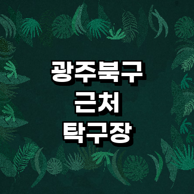 광주 북구 탁구장