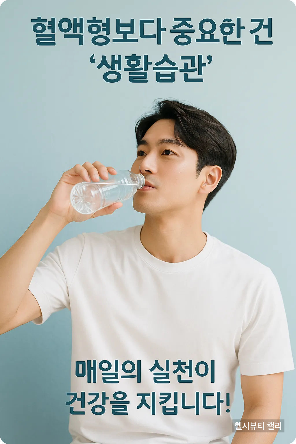 생활습관의 중요성을 강조하며 물을 마시는 남성