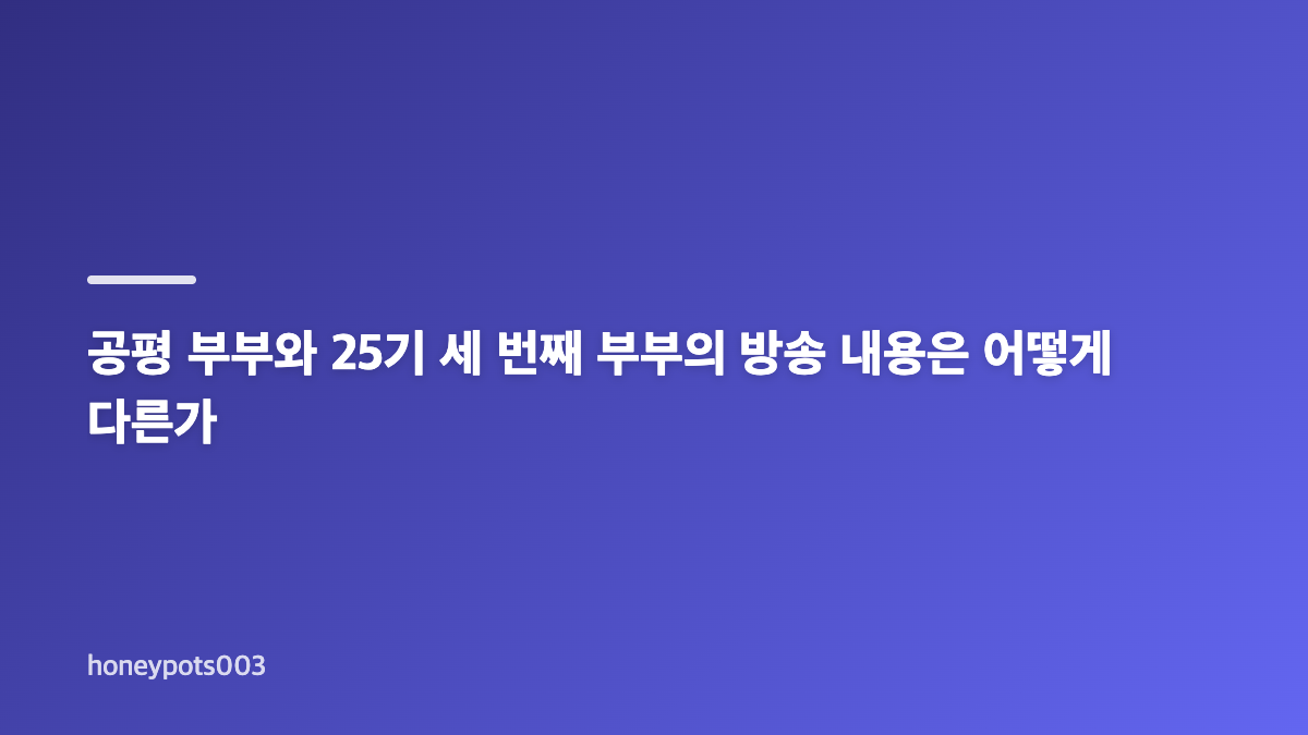 이혼숙려캠프 25기 공평 부부 가사조사에서 드러난 폭력 문제