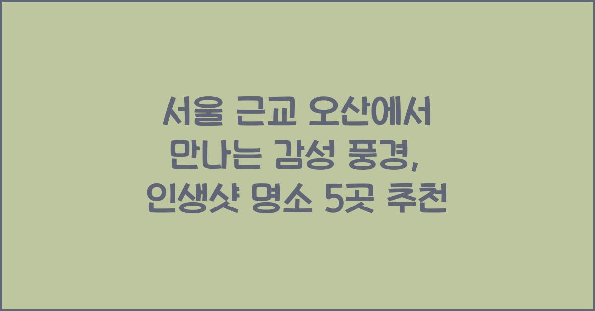 서울 근교 오산에서 만나는 감성 풍경