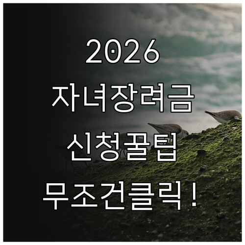 2026 자녀장려금 신청 방법과 소득..