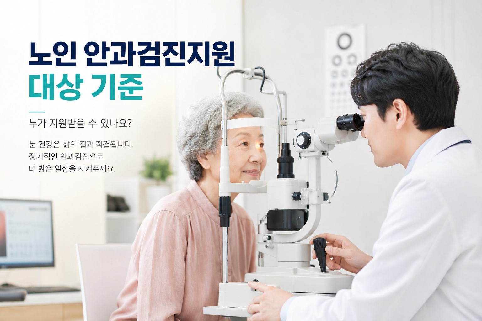 노인 안과 검진 지원 안내 이미지