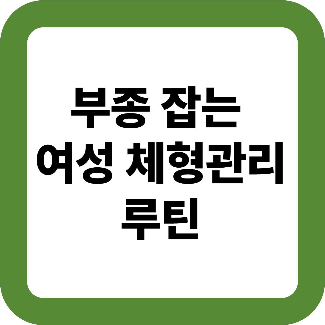 부종 잡는 여성 체형관리 루틴