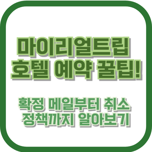 마이리얼트립 호텔 예약 꿀팁! 확정 메일부터 취소 정책까지 알아보기