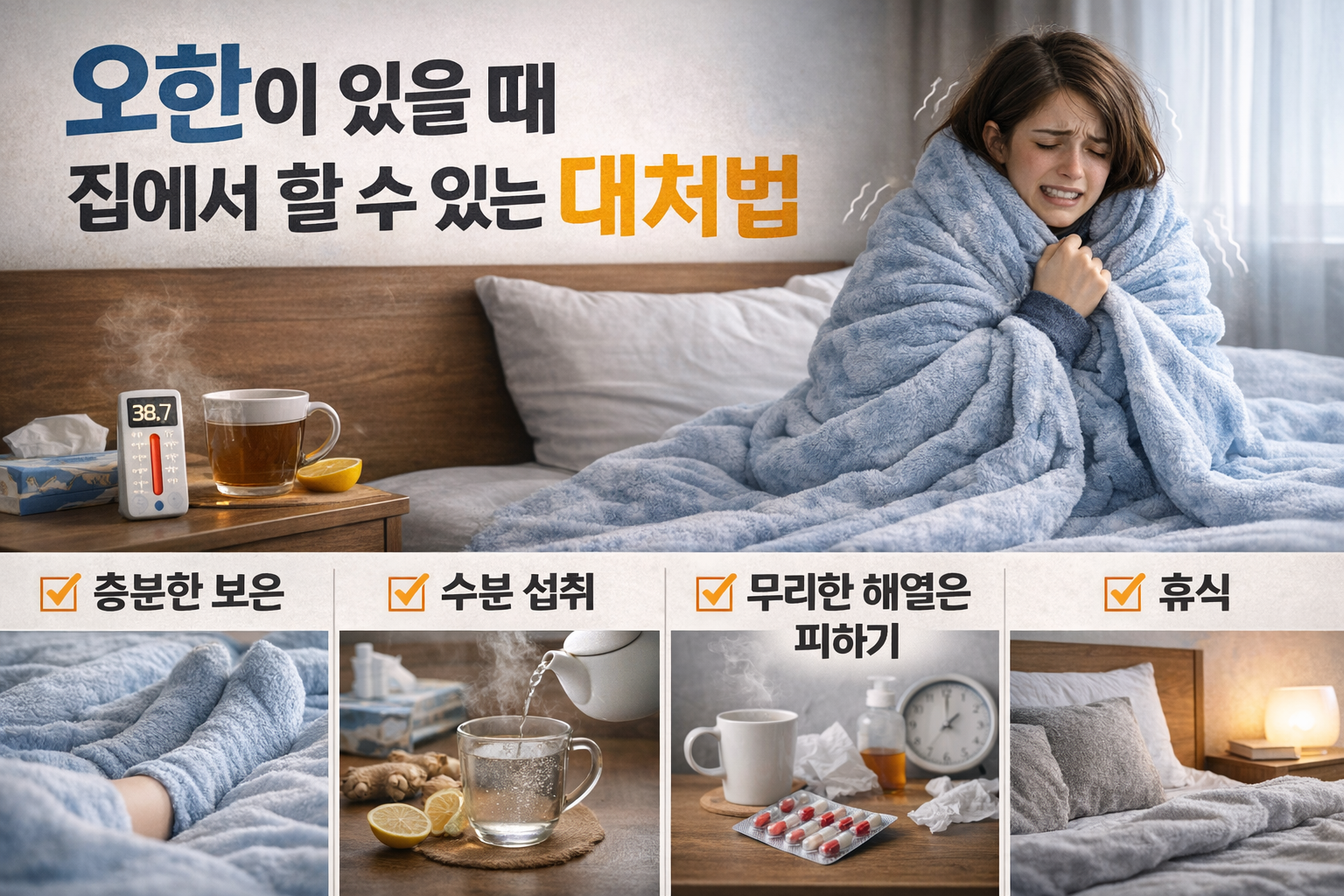 오한이 있을 때 집에서 할 수 있는 대처법