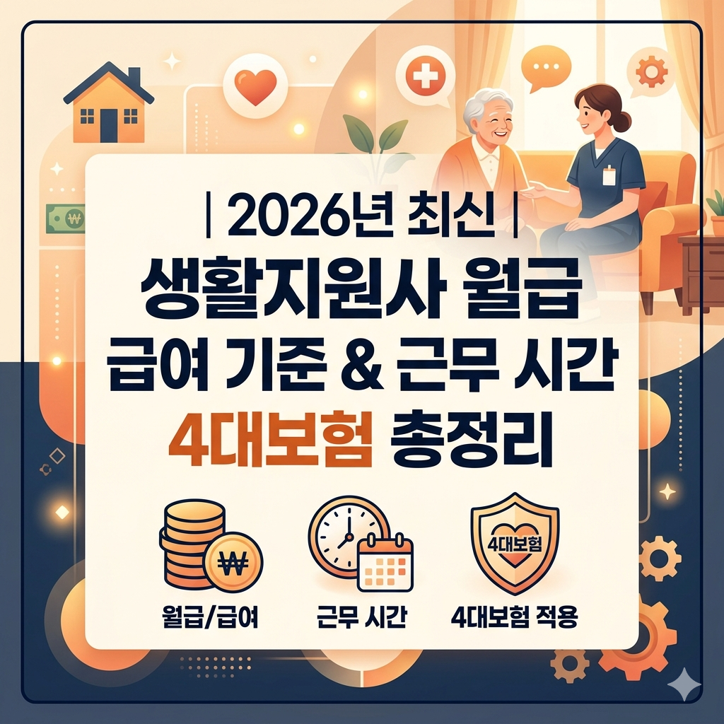 생활지원사 월급 2026년 급여 기준과 근무 시간 4대보험 완벽 정리