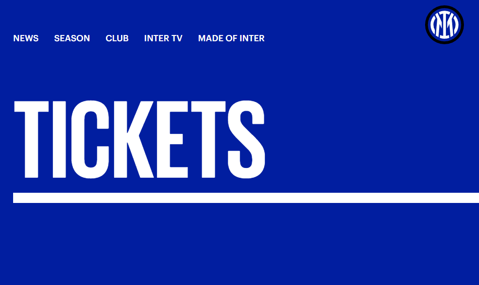 인터밀란 경기 티켓 공식 사이트 멤버십 가입하기