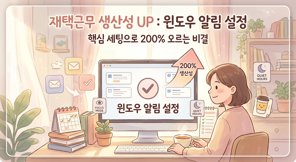 윈도우 알림 설정: 재택근무 생산성 200% 올리는 핵심 세팅