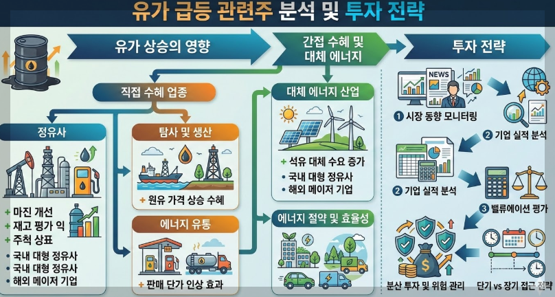 유가 급등 관련주, 수혜주 분석 및 투자 전략