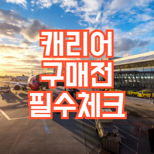 캐리어 구매전 꼭 알아야 할 체크리스트!