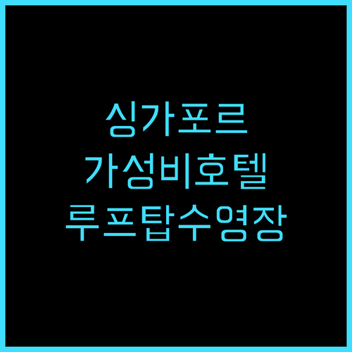 호텔 페이버 파크 싱가포르 추천 후기..