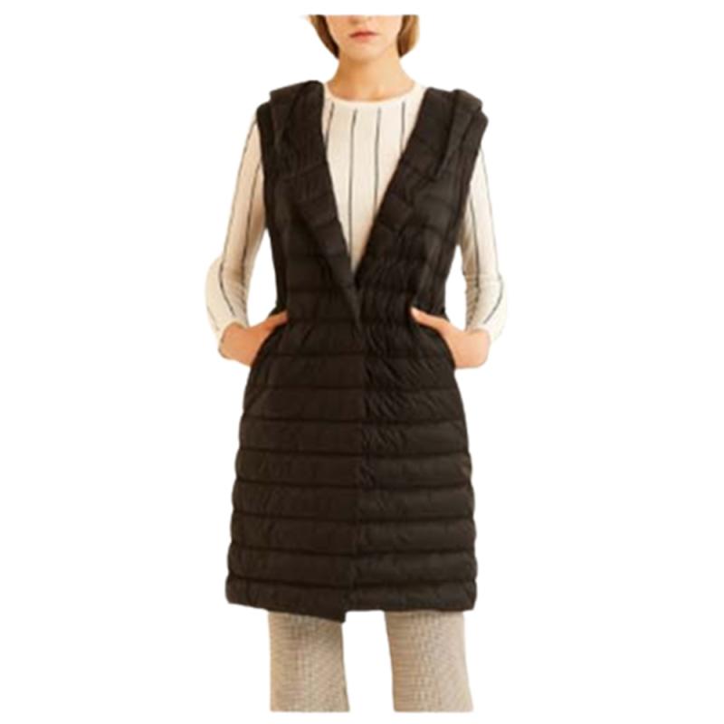 여성 경량패딩조끼 경량 여성 누빔 구스 롱 덕다운