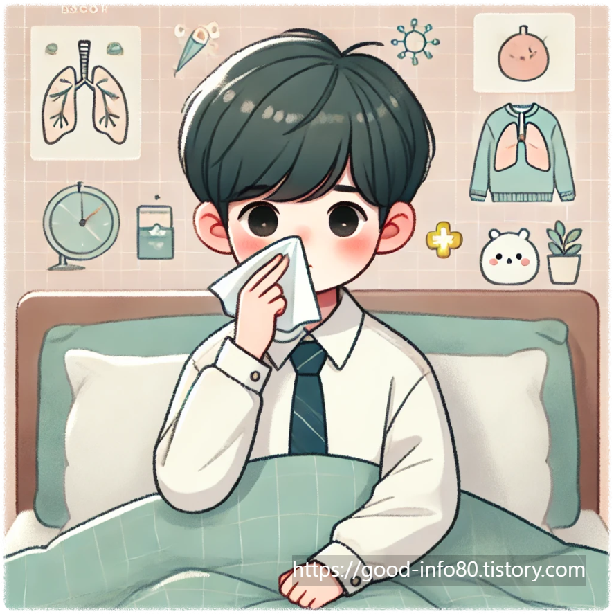 감기에 걸린 남학생