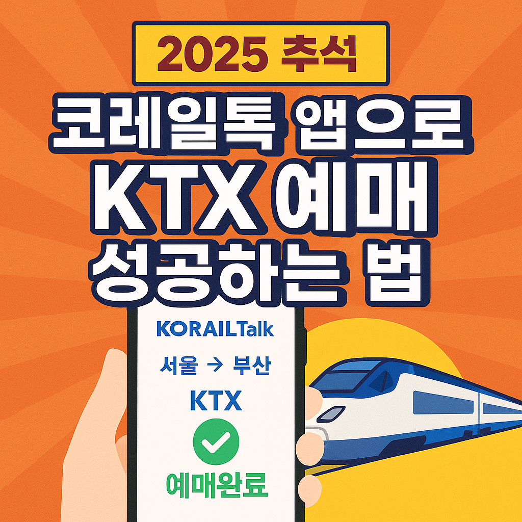 2025 추석 코레일톡 예매 방법