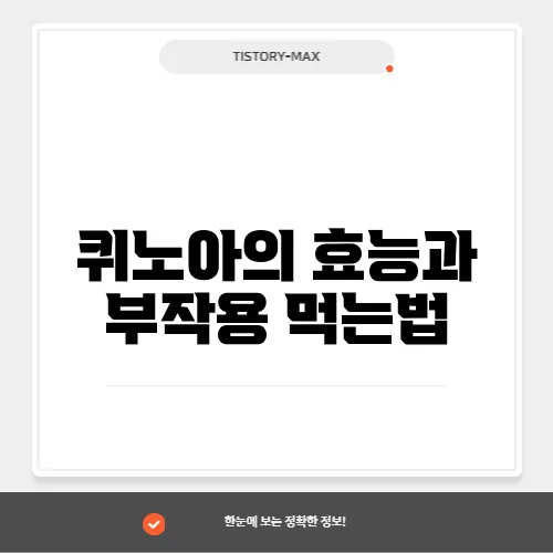 퀴노아의 효능과 부작용 먹는법