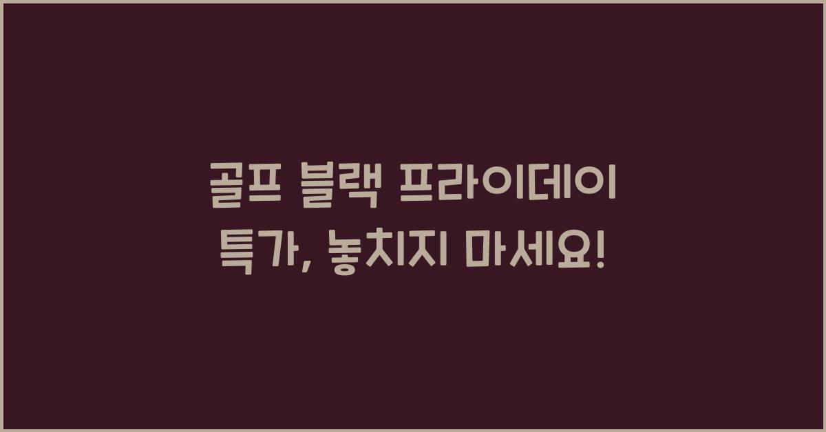 골프 블랙 프라이데이