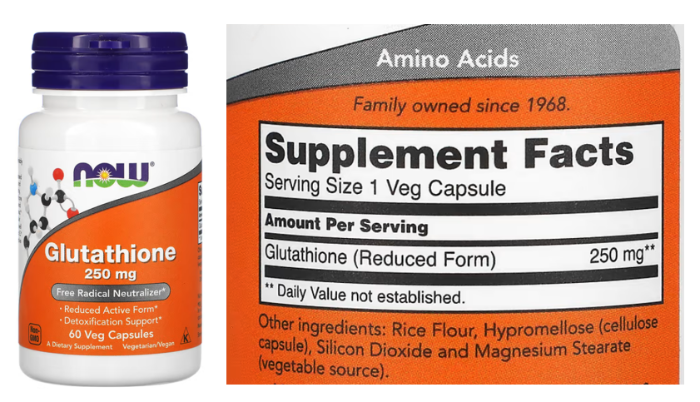 글루타치온 글루타티온 glutathione 영양제 항산화 피부미백 이너뷰티 나우푸드 GSH 아세틸 리포좀