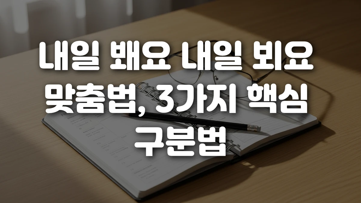 내일 봬요 내일 뵈요 맞춤법 3가지 핵심 구분법