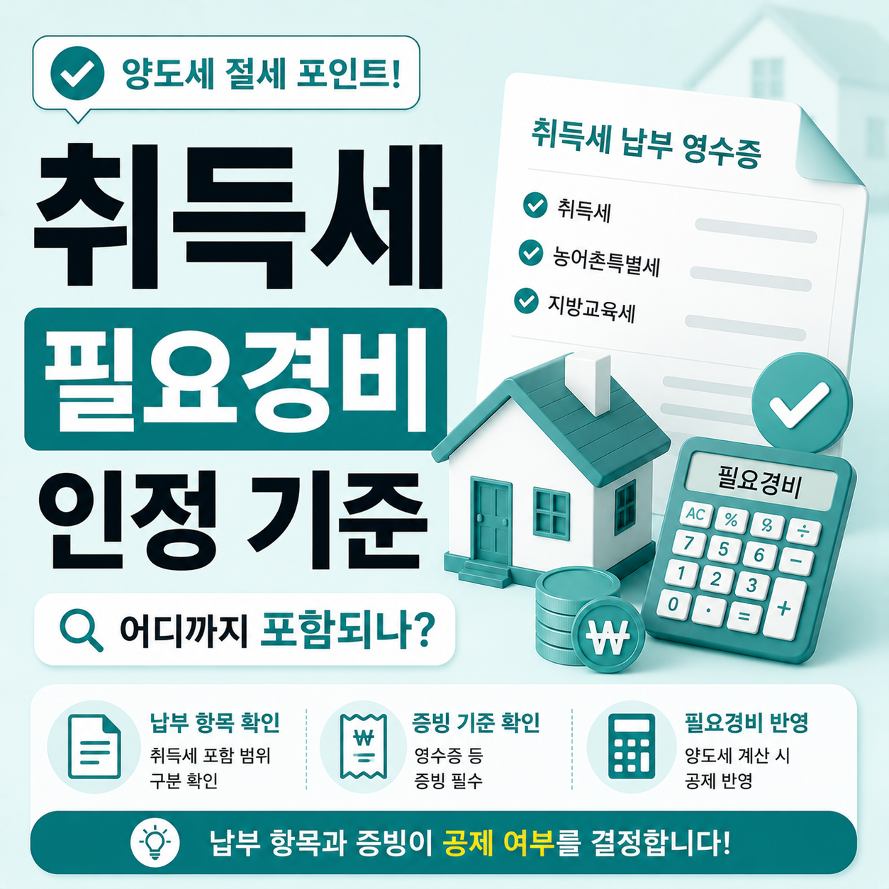 취득세 양도소득세 필요경비 포함 여부 인정 조건 확인