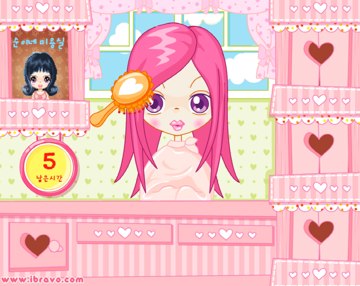 슈의-미용실-플래시게임-시작-화면