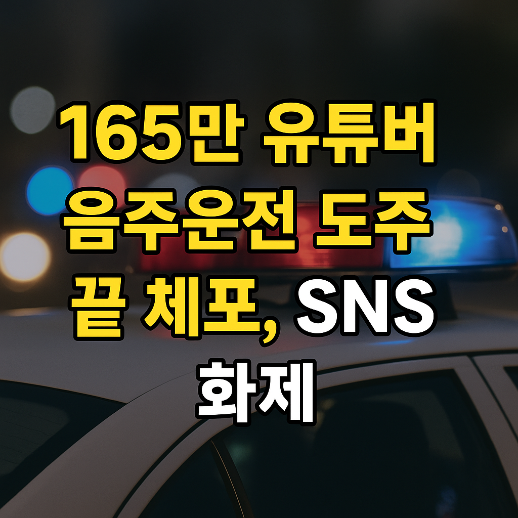 165만 유튜버 음주운전 도주 체포" 사건, 진실은 무엇인가요?