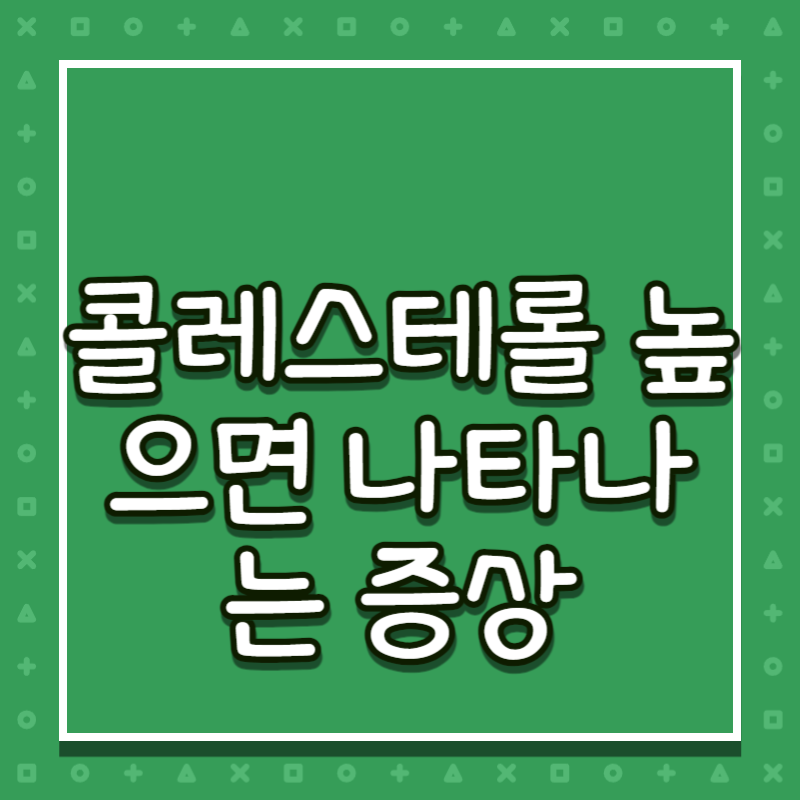 콜레스테롤 높으면 나타나는 증상
