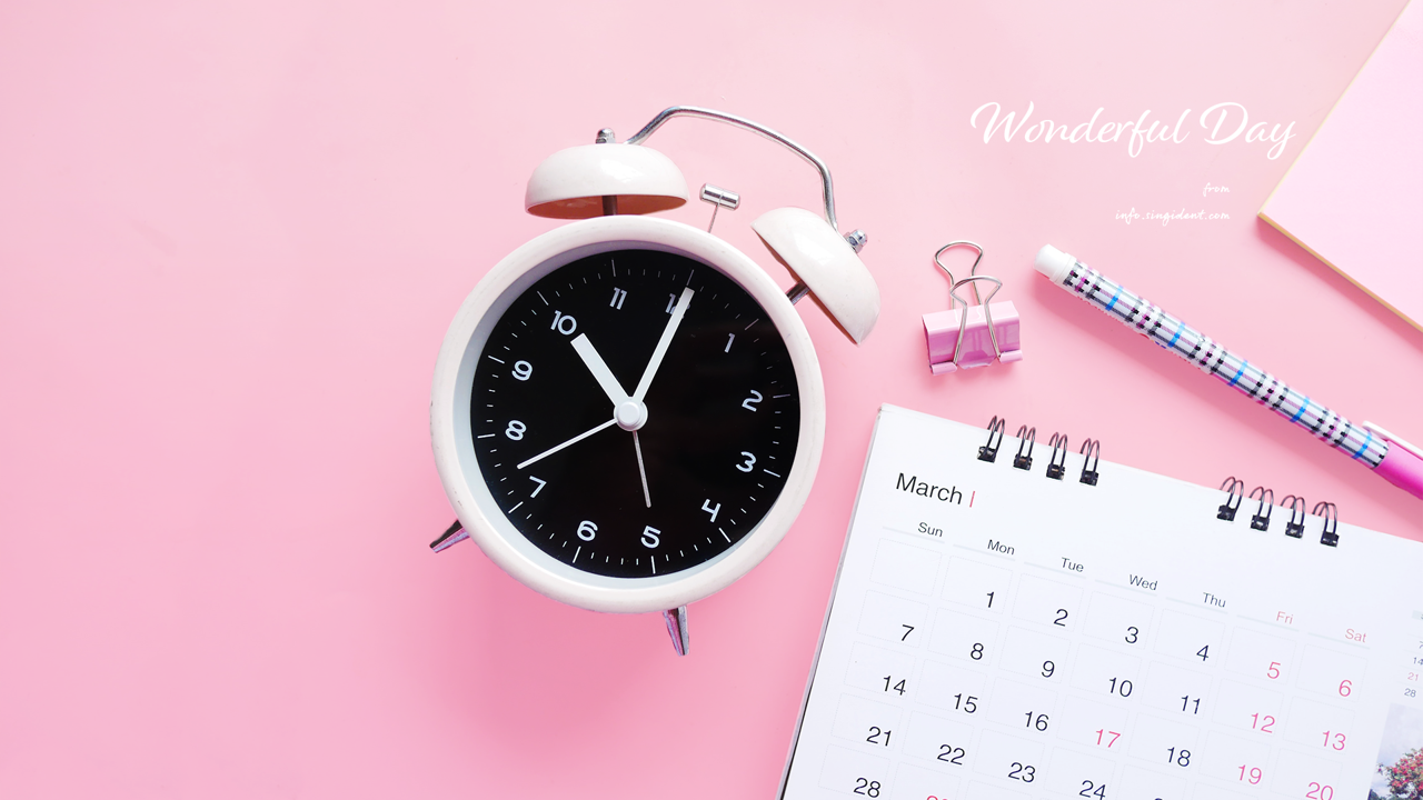 08 탁상시계 C - Wonderful Day 핑크배경화면