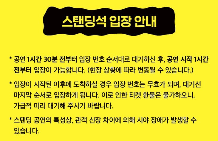 FT아일랜드 콘서트 스탠딩석