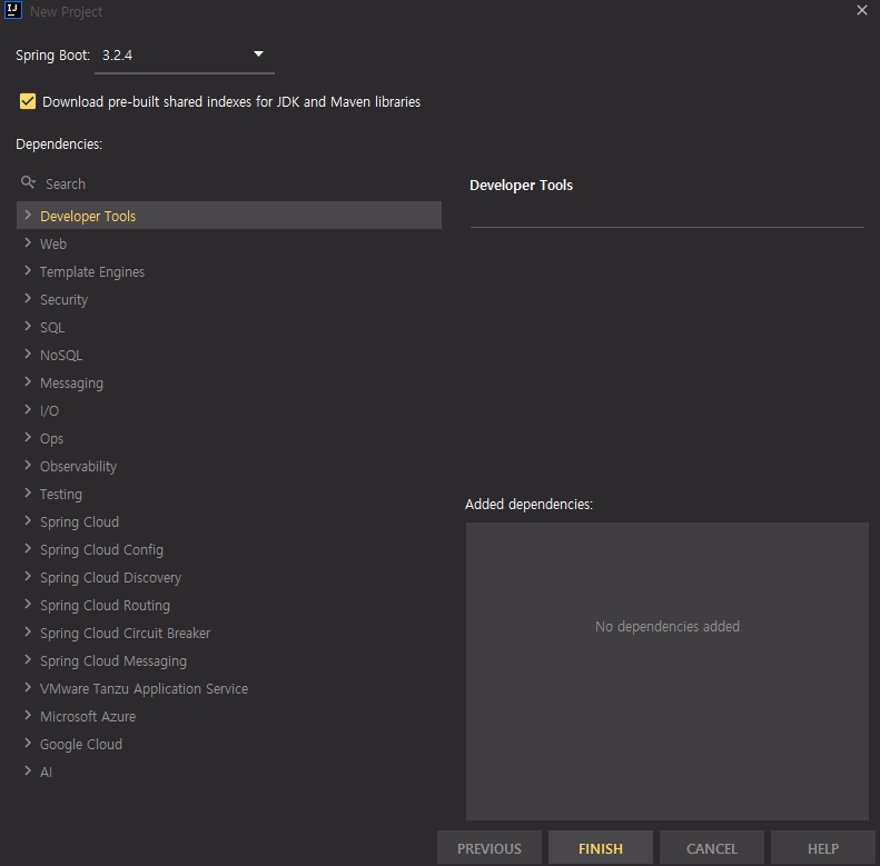 Intellij 유료버전 Spring Boot Dependency 설치