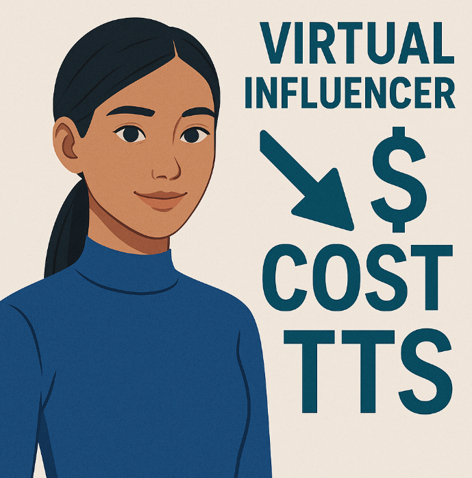 virtual influencer TTS cost
