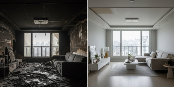 의성 화재청소 후 복구