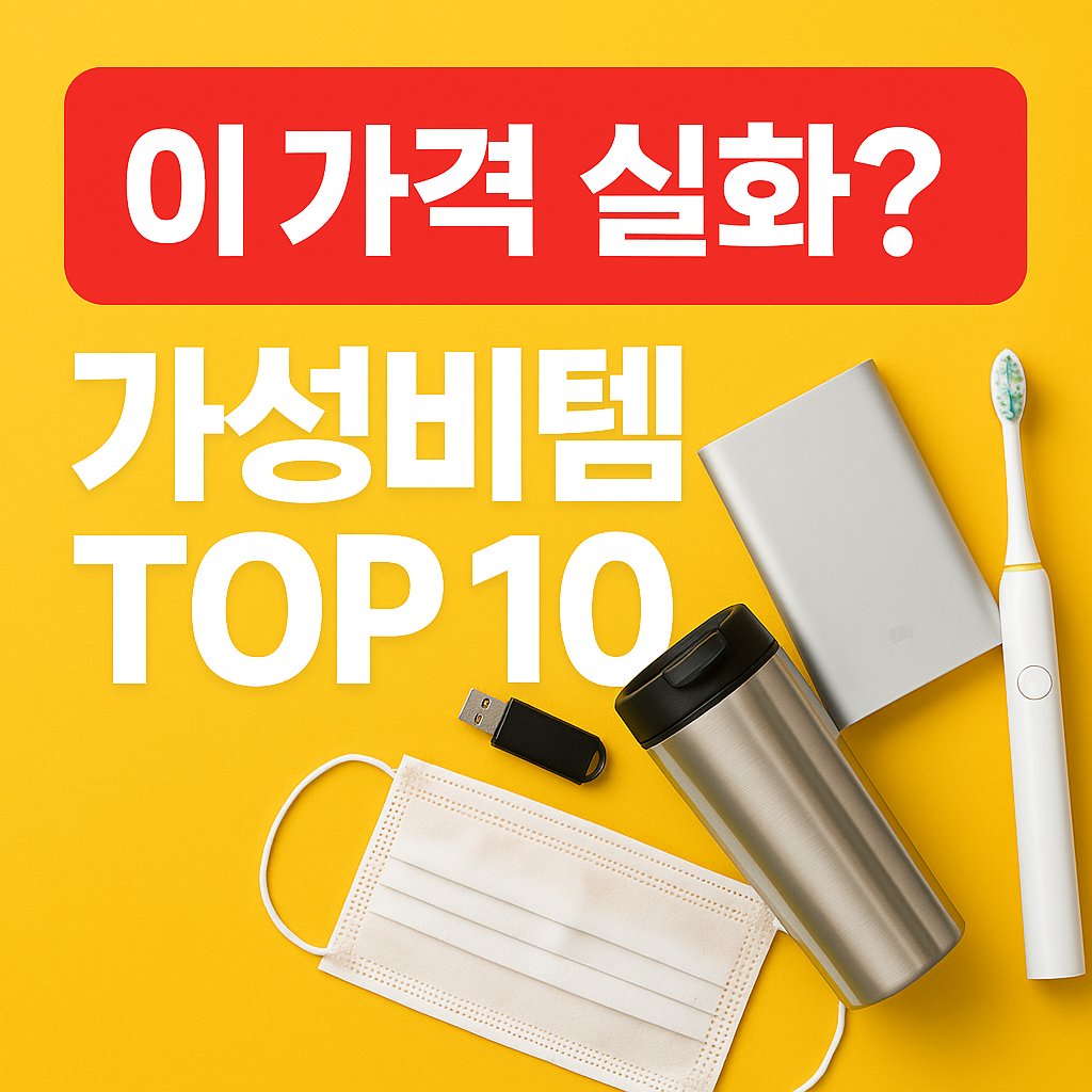 “이 가격 실화?” 2025 가성비템 TOP10
