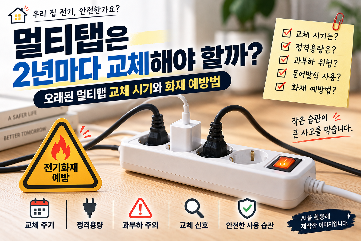 멀티탭 교체 주기 정격용량 과부하 화재 예방 안전수칙