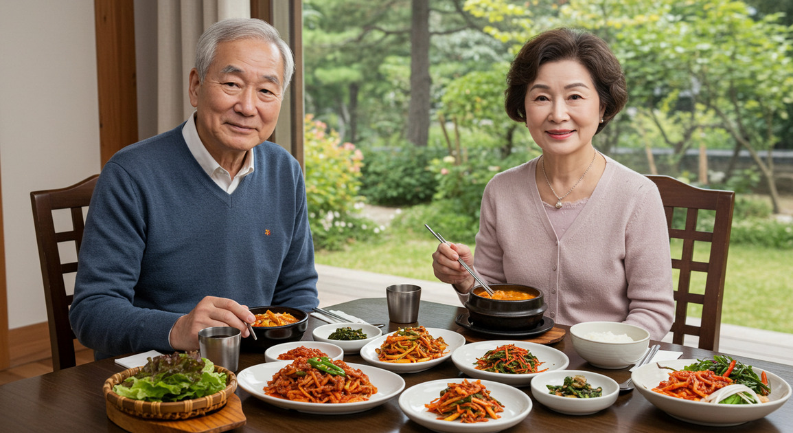 노후 건강 관리 하는 부부 이미지