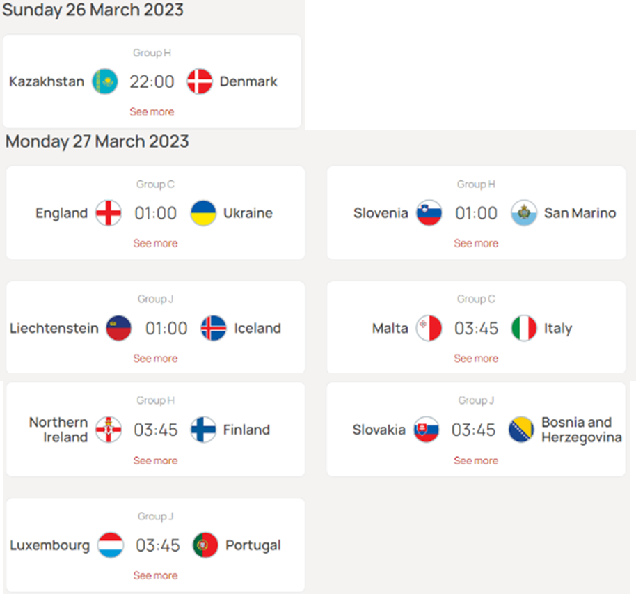 UEFA 유로 2024 예선 경기 일정 매치데이 1, 2