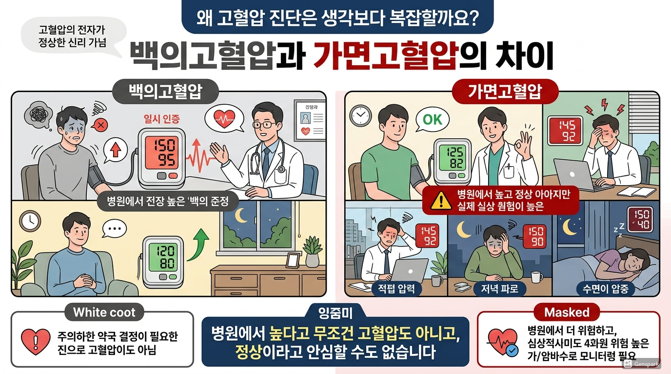 백의고혈압과 가면고혈압의 차이